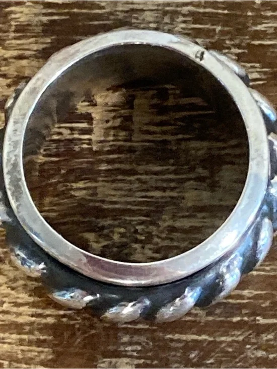 Sterling Silver 925 Mexico Rope Spinner Ring Size 7 - Picture 8 of 15
